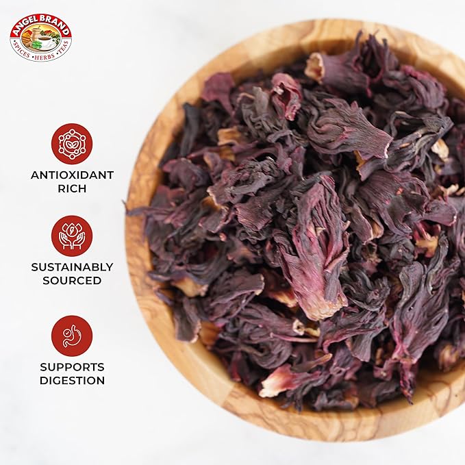 Angel Brand Sorrel leaves 1 Lbs Pouch - Discover Rich Flavor and Aroma of Healthful Delights with Hibiscus Flowers leaf, Crafting Flavorful, Refreshing, and Nutritious Beverages to Elevate Health