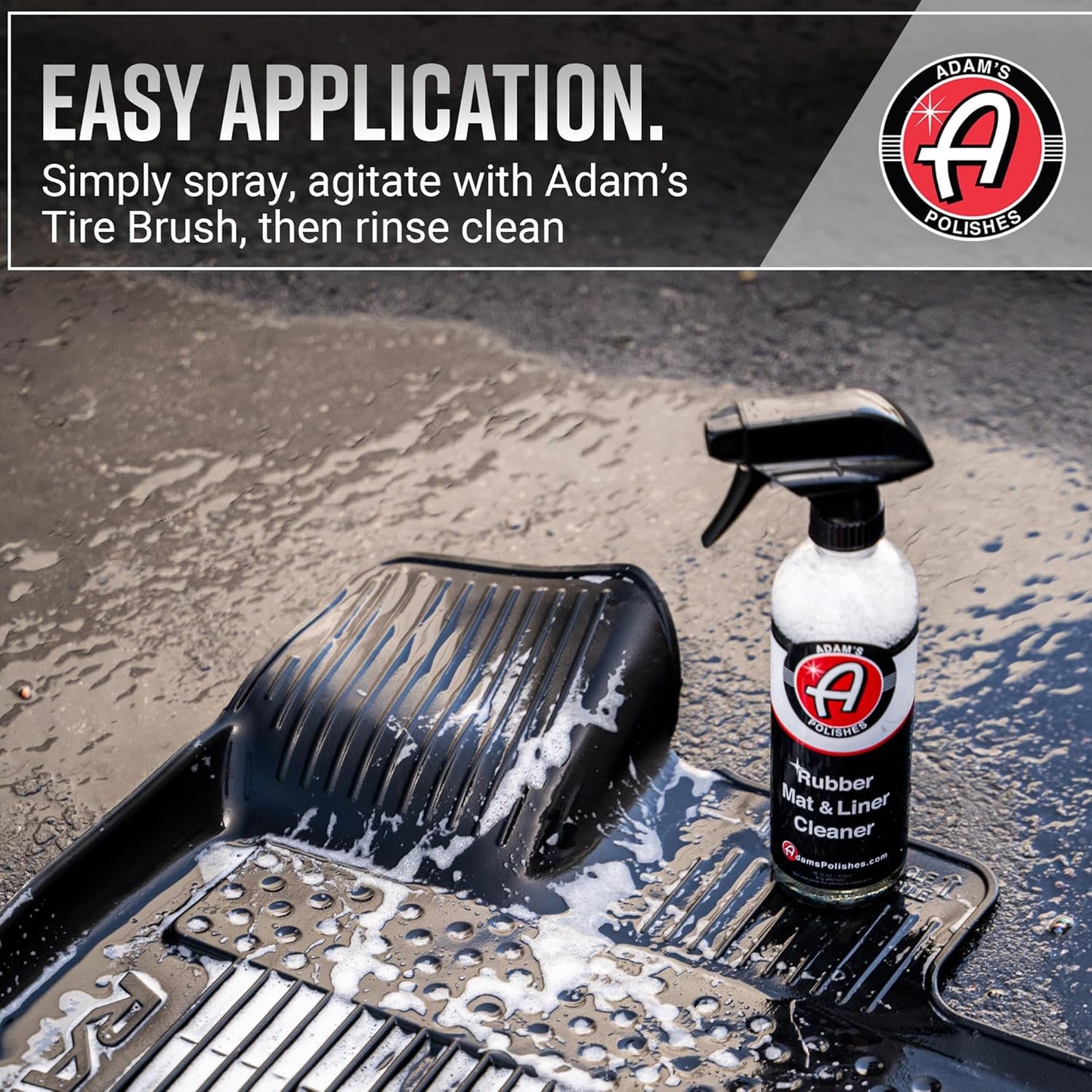 Adam's Polishes Rubber Mat & Liner Cleaner 2-Pack Protectant & Rubber Floor Mat Cleaning Solution for Car Detailing, Deep Cleans & Restores Mats, Truck Bed Cargo Liners