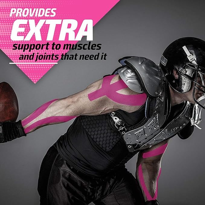 Physix Gear Cotton Kinesiology Tape Roll 16ft, Latex-Free Athletic Tape for Muscles/Joints, Waterproof Kinesiolgy, Stretchy Kinesiologytape, Gentle on Skin Kiniseaology Tape, Kinesology Tape