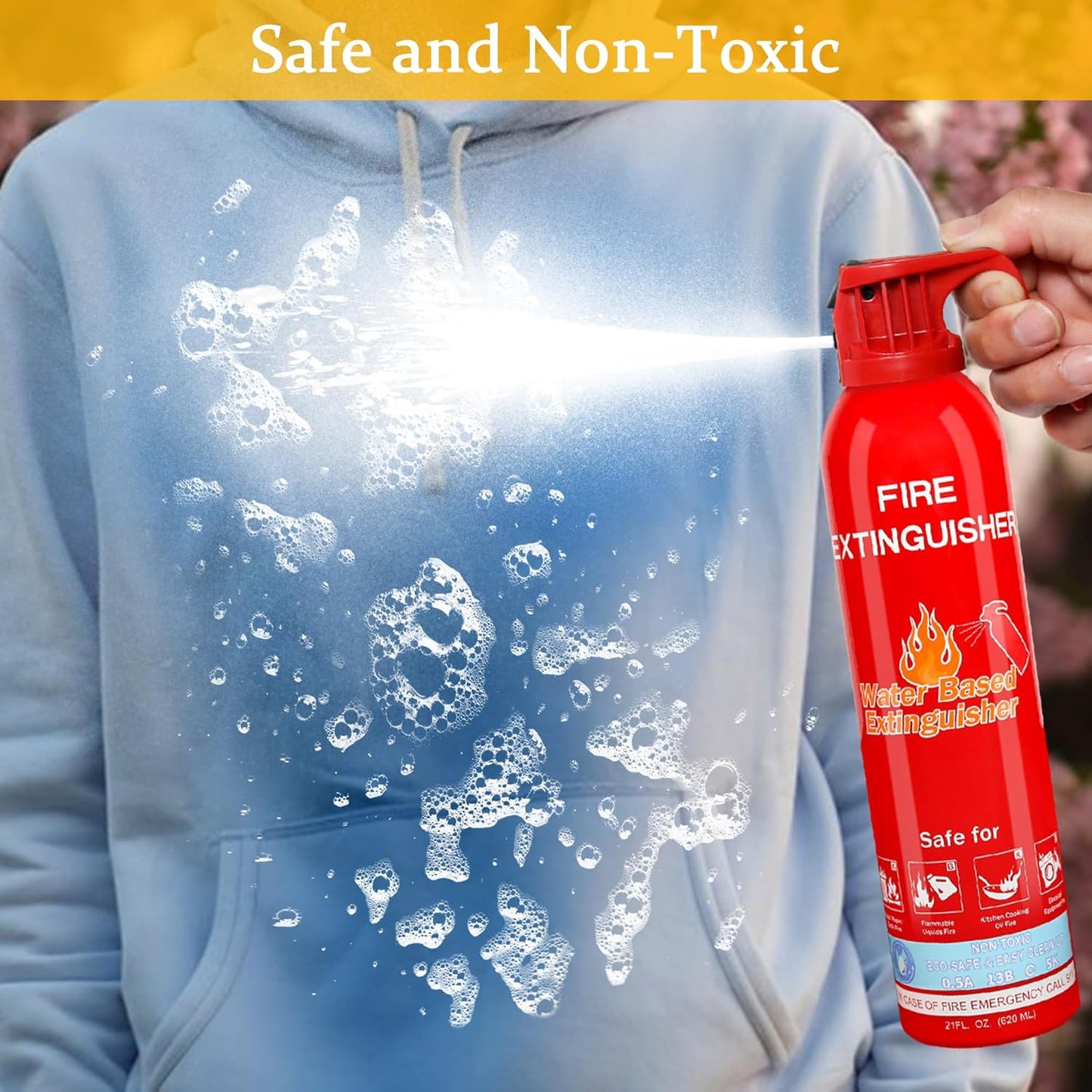 Fire Extinguisher for Home, Car, Kitchen, Vehicle, Boat, Garage, Portable A, B, C, K Class Fire Extinguishers with Mount, Emergency Survival Extinguisher, Easy Access, Versatile Fire Protection