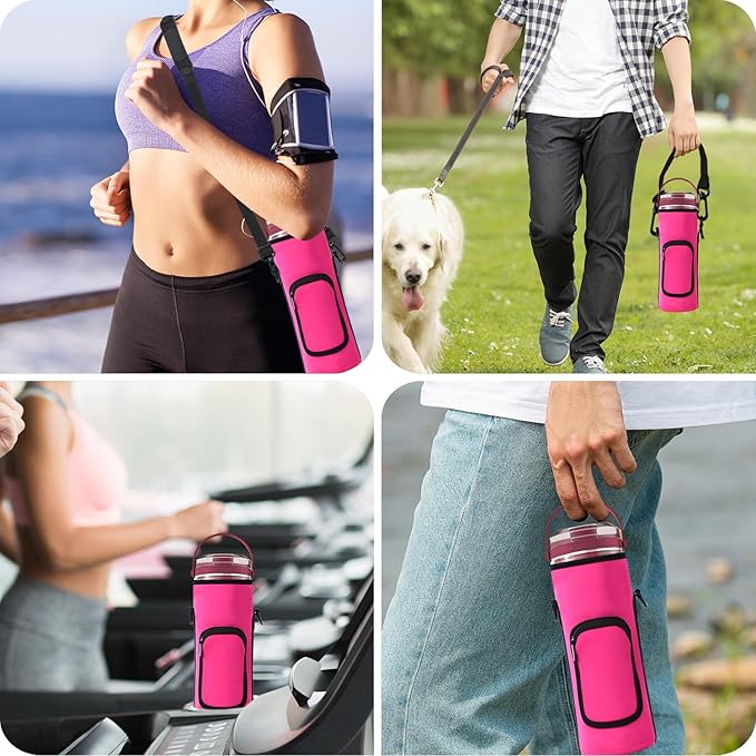 Storage Bag for Ninja Portable Blender Dust Cover Sleeve with Adjustable Shoulder for Ninja BC151NV/BC51NV/BC151BK/BC151CR/BC151EM/ BC151PR/BC151WH/BC155PS Blast Portable Blender (Rose)