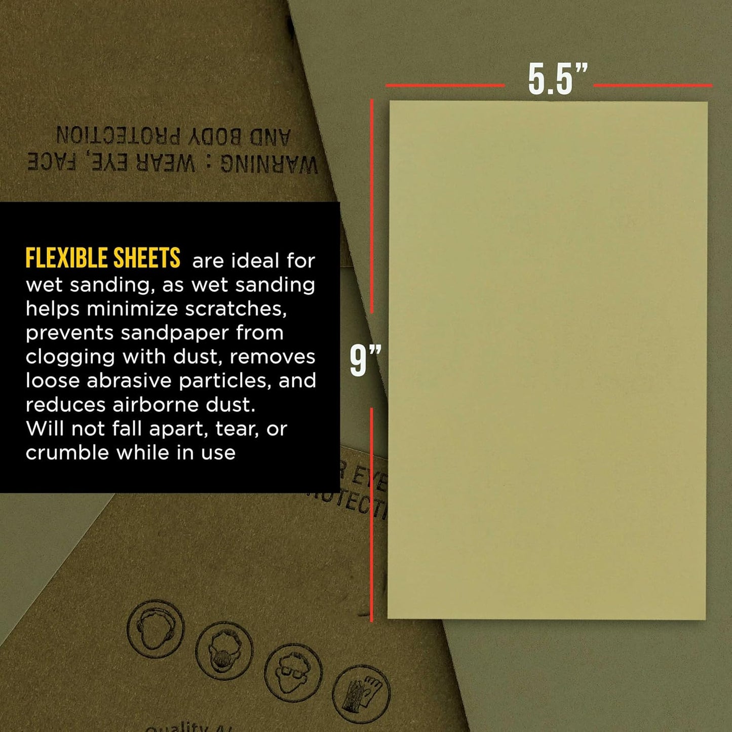 Dura-Gold Premium 7000 Grit Wet or Dry Sandpaper Sheets, 5-1/2" x 9", Box of 25 - Auto Car Color Sanding Detailing, Polishing Wood, Plastic, Glass, Epoxy, Stone, Metal Finishing Hand Sand Block Sander