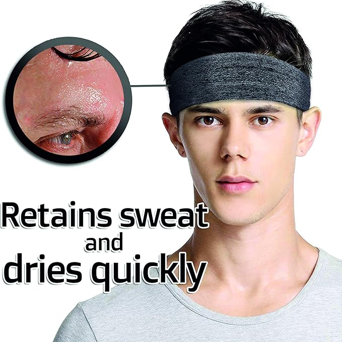 Sweat Bands Headbands for Women, Workout Headbands for Women, Moisture Wicking for Womens Sports Headband, All Hair Style and Head Size, Cool Feel, Quickly Dry (4PCS)