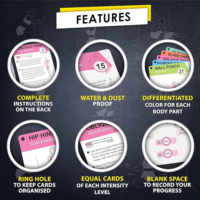 Wall Pilates Workouts For Women - 58 Exercise Cards with Wall Pilates Workout Postures, Instructions & Breathing Tips | Free Ring & Dry-Erase Marker to Create a Customize pilates at home Exercise Chart