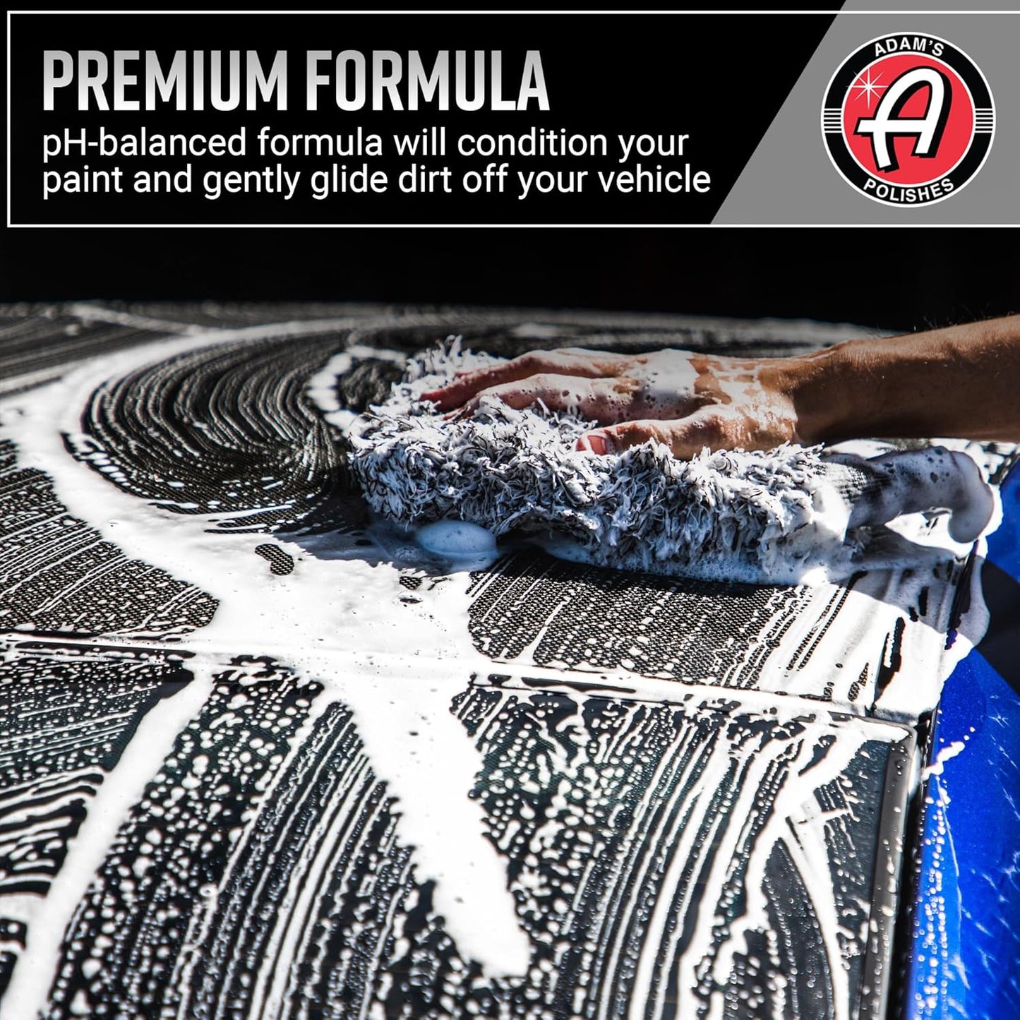 Adam's Car Shampoo (16oz) - pH Best Biodegradable Car Wash Soap for Foam Cannon, Spray Gun or Bucket - High Foam, Scratch-Free Auto Detailing for Cars, Trucks, RVs & Motorcycles