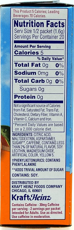 Crystal Light On The Go Citrus With Caffeine Drink Mix, 10-Packet Box (Pack of 25)