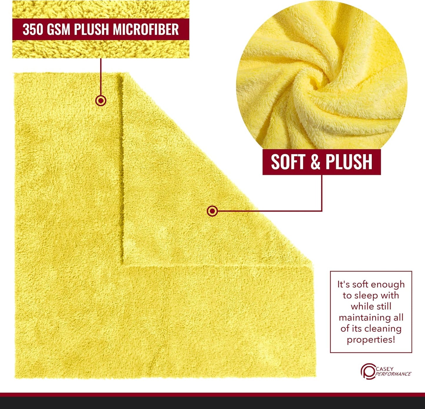 Microfiber Cleaning Cloth - The Yellow Rags, Streak-Free Cleaning Towels for Car Wash and Housekeeping, Ultra-Absorbent with Cut Edges to Avoid Scratches (Pack of 5, 16"x16")