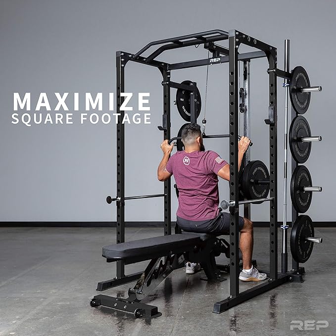 REP Fitness PR-1100 Power Rack - 700 lbs Rated Lifting Cage for Weight Training