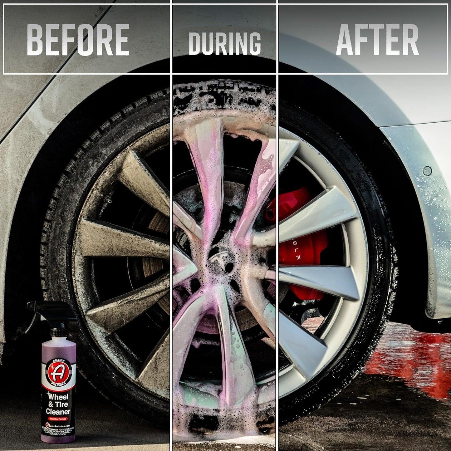 Adam's Polishes Wheel & Tire Cleaner 16oz - Professional All in One Car Wash Wheel Well Cleaning Spray for Car Detailing | Safe On Most Rim Finishes
