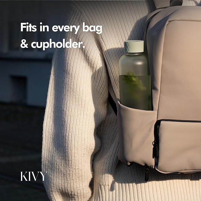 KIVY Slim Water Bottle 22oz [Lightweight & Shatterproof] - Small Drinking Waterbottle - Tritan Bottle Without Straw for School, Sport & Travel - Drinking Bottle Dishwasher Safe, BPA Free