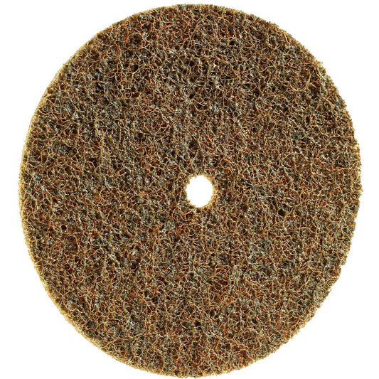 CS Unitec 80615 FIX Fleece (Nonwoven) Disc for The FIX Hook and Loop System, 4-1/2" Diameter, Coarse (Brown) (Pack of 10)