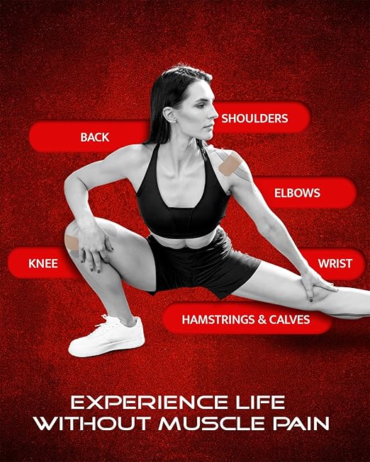 WOD Nation Kinesiology Tape Roll Latex Free, Waterproof Athletic Tape, Tape, Sports Tape for Pain Relief - Supports & Stabilizes Knee, Muscles, Joints - 2 Inch x 16.4 Feet Roll, Tan