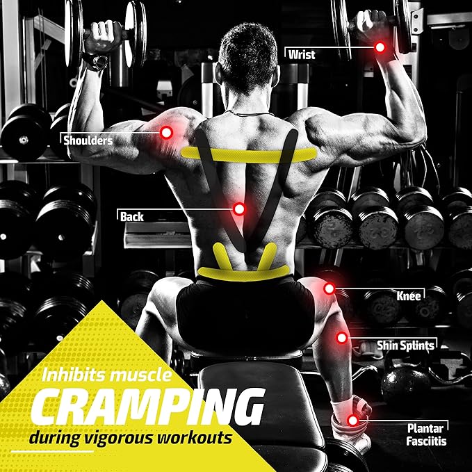 Physix Gear Cotton Kinesiology Tape Roll 16ft, Latex-Free Athletic Tape for Muscles/Joints, Waterproof Kinesiolgy, Stretchy Kinesiologytape, Gentle on Skin Kiniseaology Tape, Kinesology Tape