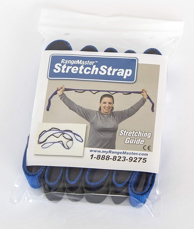 RangeMaster Stretch Strap with Exercise Guide│ Versatile Multi-Loop Strap Perfect for Yoga, Pilates, and Physical Therapy │ Portable │ Helps Improve Flexibility