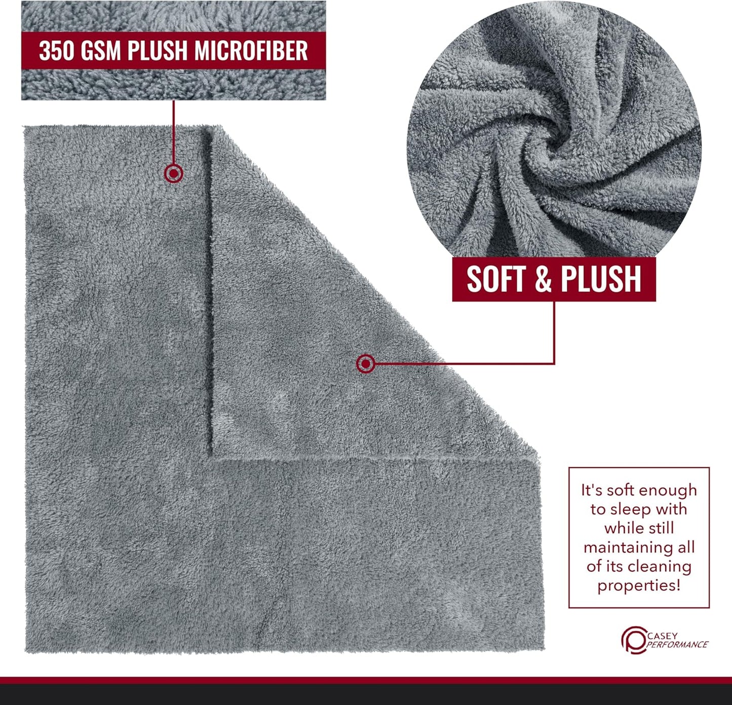 Microfiber Cleaning Cloth - The Gray Beast Towels, Streak-Free Cleaning Rags for Car Wash and Housekeeping, Ultra-Absorbent with Cut Edges to Avoid Scratches (Pack of 10, 16"x16")