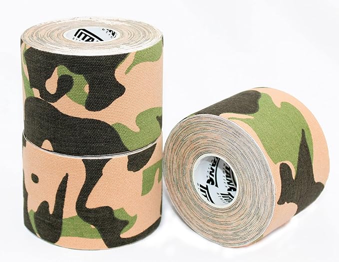 3 Rolls I Kinesiology Tape (2 in x 16.4 ft per roll) I Premium Quality I Ideal Support for Joints and Muscles (Stretchable, Breathable & Hypoallergenic) (3 Pack, Camo)