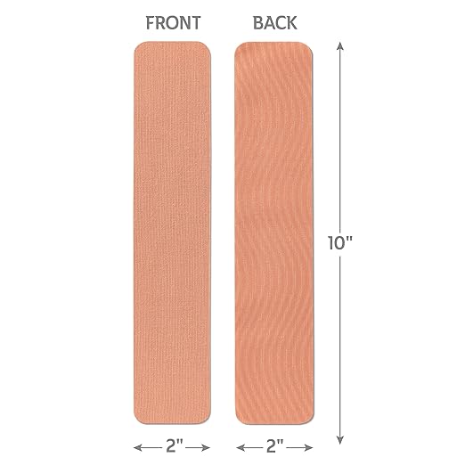 CURAD Performance Series IRONMAN Kinesiology Tape, Pain Management Technology, Sweat & Water-Resistant Athletic Tape, Compression Support for Joints & Muscles, Beige, 2 x 10 inches, 1 Roll (20 Strips)