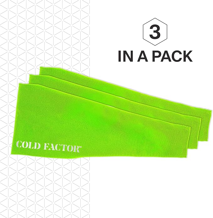 COLD FACTOR Instant Cooling Headband 3 Pack | Advanced Evaporative Comfort for Sports & Outdoor | UPF 50+ Protection | Long-Lasting Coolness | Ideal for Fitness, Hiking, Yoga, & Running