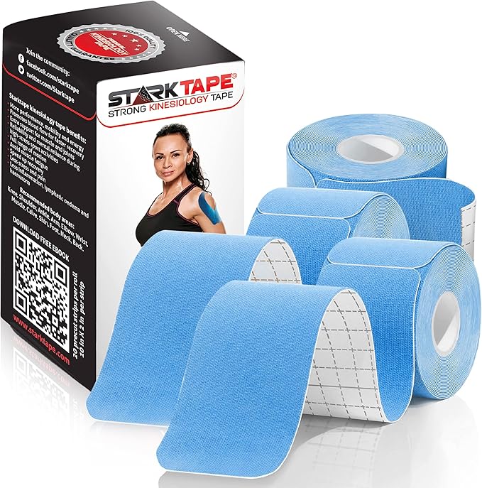 Kinesiology Tape Athletic Pro Sports - 3 Rolls, 60 Precut Strips, Latex-Free, for Muscle Support, Ankles, Wrists, Knees, Running, Tennis, Swimming. Stays Secure for Several Days