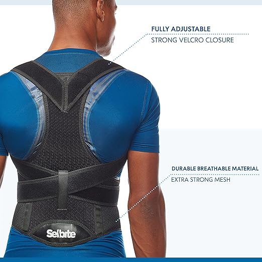 Back Brace Posture Corrector for Men and Women - Adjustable Posture Brace for Upper and Lower Back Pain Relief - Muscle Memory Support Straightener (Medium)