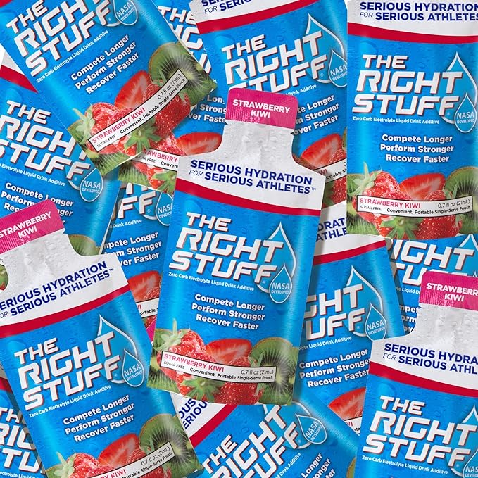 The Right Stuff electrolyte drink concentrate - 10 Pouch Box - Strawberry Kiwi