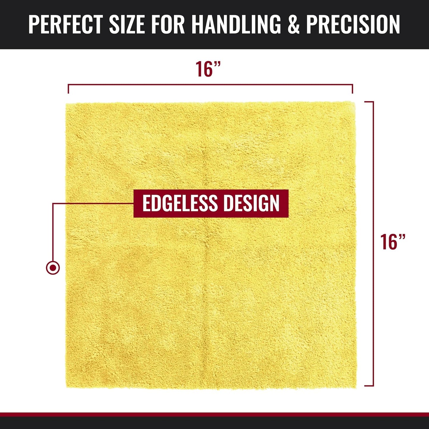 Microfiber Cleaning Cloth - The Yellow Rags, Streak-Free Cleaning Towels for Car Wash and Housekeeping, Ultra-Absorbent with Cut Edges to Avoid Scratches (Pack of 10, 16"x16")