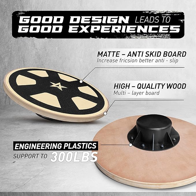 Yes4All Versatile Wooden Wobble Balance Board, Balance Trainer for Mobility Training, Standing Desk, Core Training, Exercise Balance Stability Trainer