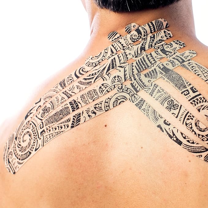 CureTape Art | Kinesiology Tape For Body Pain | Elastic Therapeutic Tape | Waterproof Athletic Tape | Long-Lasting Medical K Tape | Tattoo | (Pack of 1)