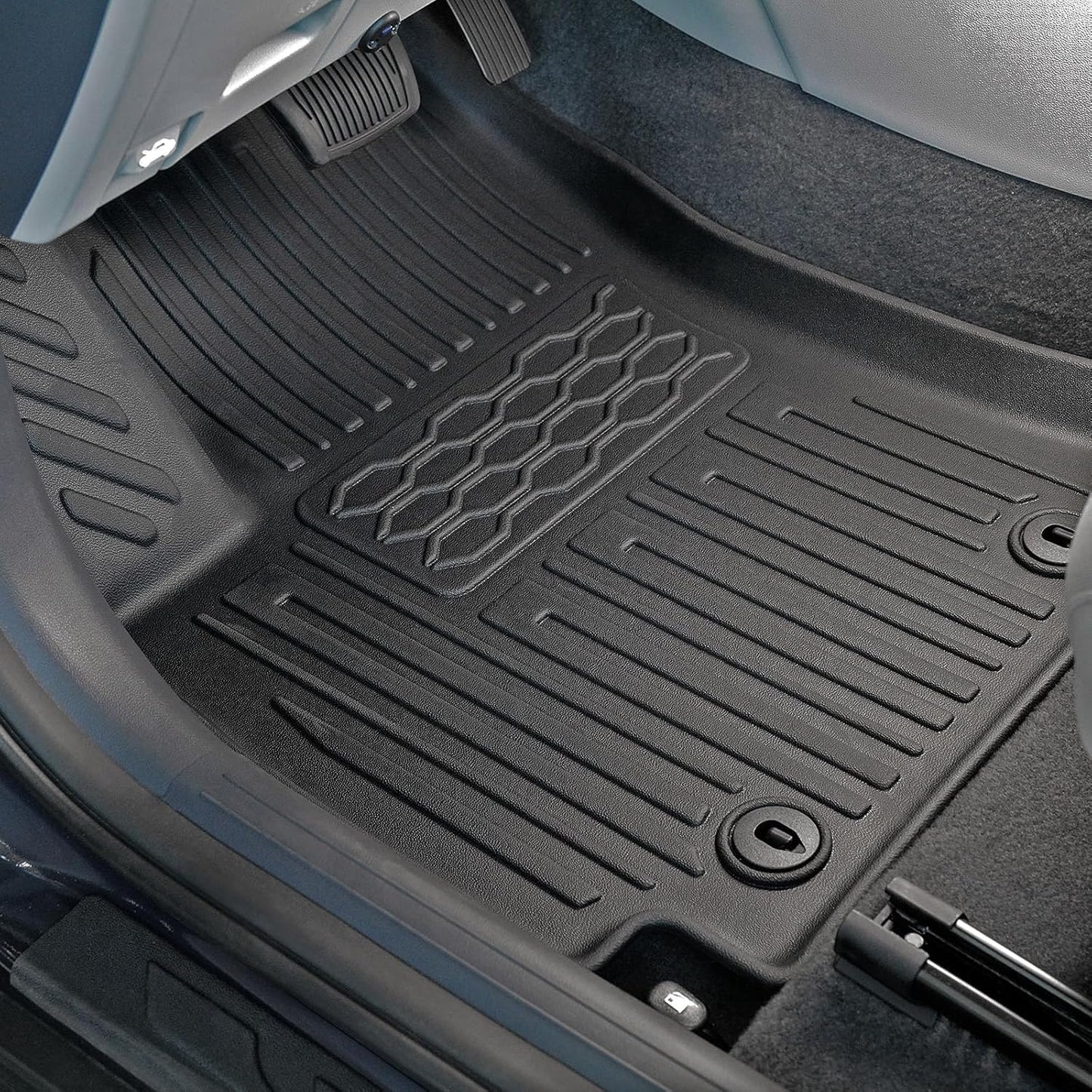 Floor Mats Set for 2024 2025 Hyundai Kona Gas, Full Coverage All Weather Floor Mats Cargo Mat with Backrest Protectors & Door Sill Guards for Hyundai Kona Accessories (Not fit EV/Electric)