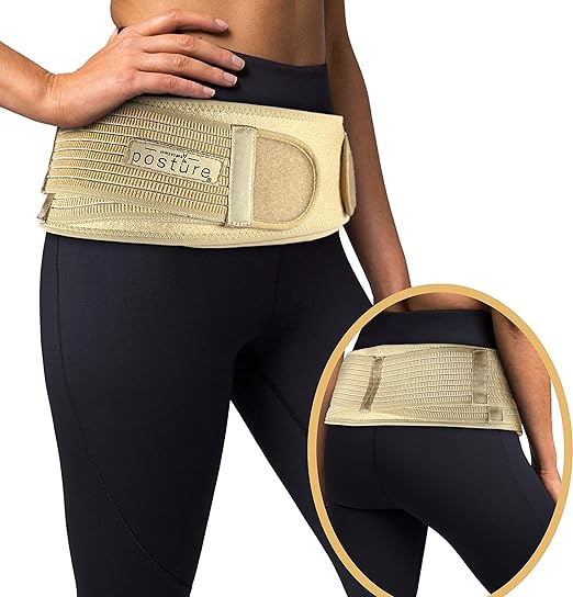 Sacroiliac Hip Belt for Women and Men That Alleviates Sciatic, Pelvic, Lower Back, Leg and Sacral Nerve Pain Caused by Si Joint Dysfunction| Trochanter Brace (Regular, Nude)