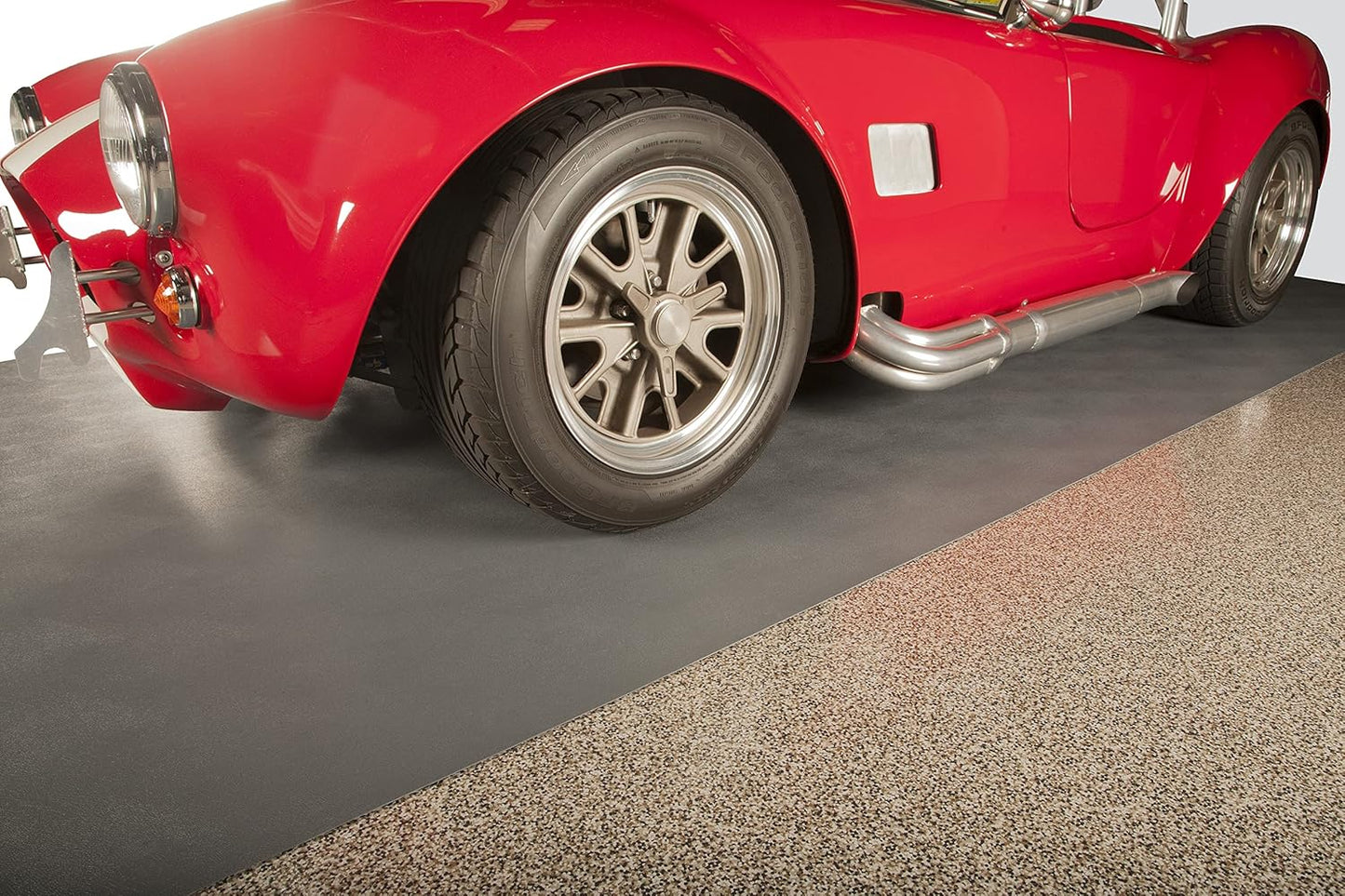 G-Floor Seamless Sheet Vinyl Shed Flooring Cover with Bonded Fibrous Backing - Levant Pattern (8' x 10', Slate Grey)