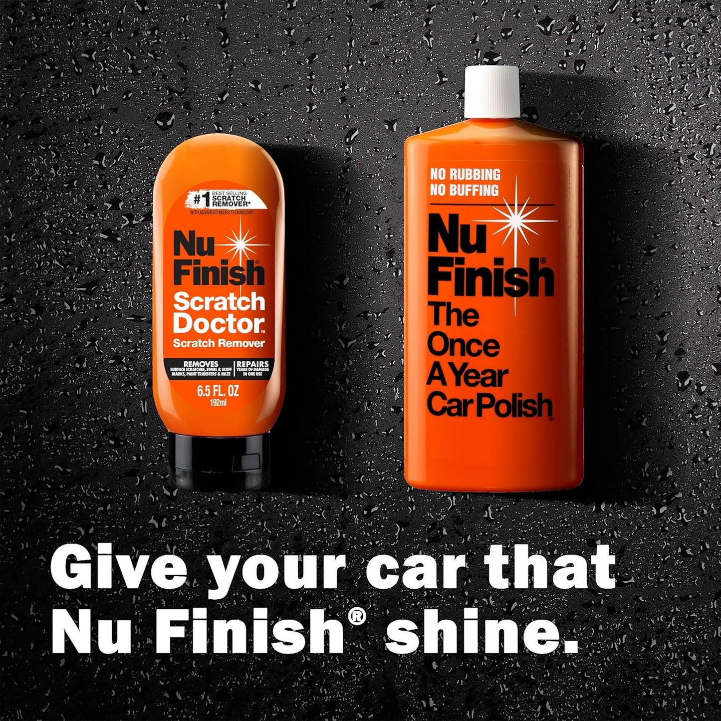 Nu Finish Exterior Car Care Kit with Scratch Doctor Car Scratch Remover (6.5 Fl Oz) and The Once a Year Car Polish (16 Fl Oz)