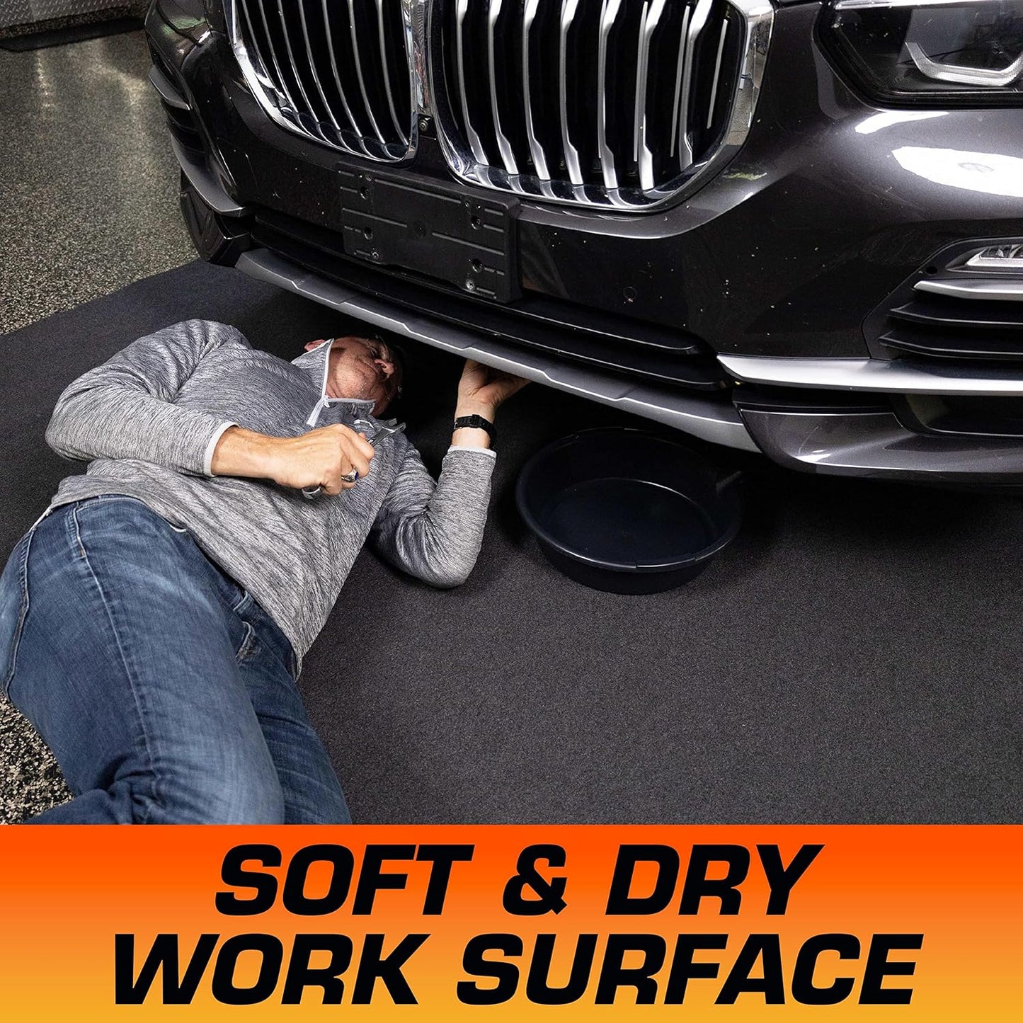 Armor All Premium Maintenance Mat Oil Spill Garage Floor Mat, (30" x 59") (2-Pack), Absorbent, Waterproof, Contains Liquids, Protects Garage Surface or Driveway, Reusable, Washable, Durable (USA Made)