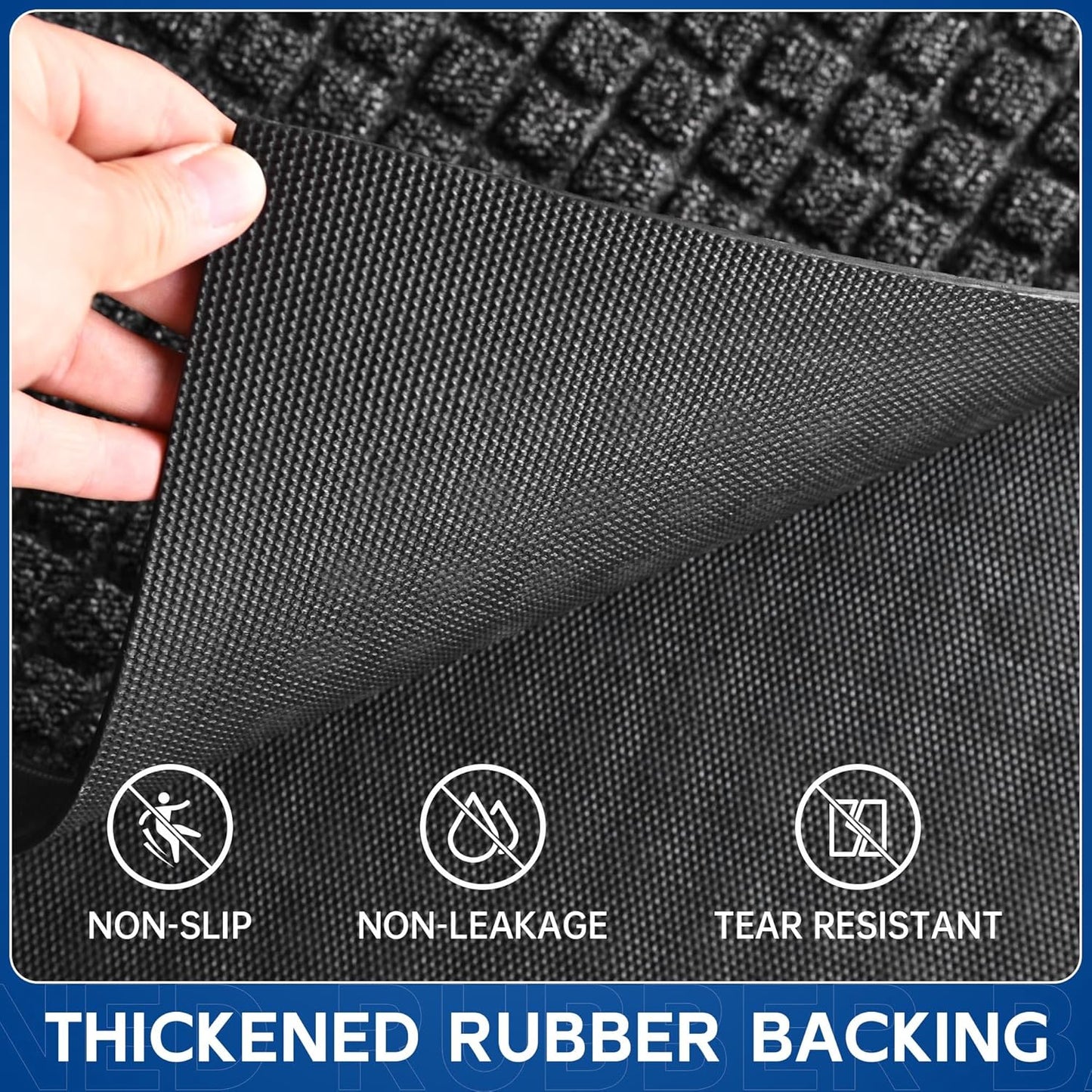 Durable Front Door Mat, 72" x 36" Heavy Duty Indoor Outdoor Doormat for Entryway, Non-Slip Rubber Backing, Stain and Fade Resistant Commercial Floor Mat for Home Office Entry