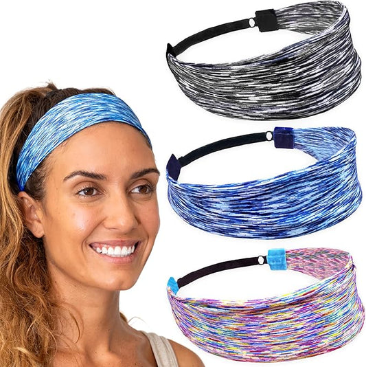 FROG SAC Sport Headbands for Girls, Adjustable Non Slip Athletic Sports Hair Bands for Women, Stretch Elastic Workout Mesh Headband for Yoga Running Exercise Soccer