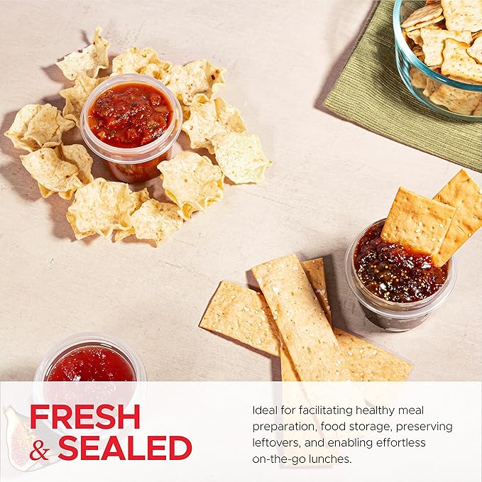 Tafura 4 Oz. Small Containers with Lids [12 Pack] | Condiment Containers for Puree, Snacks, and More | Reusable Small Plastic Food Storage Containers, BPA Free