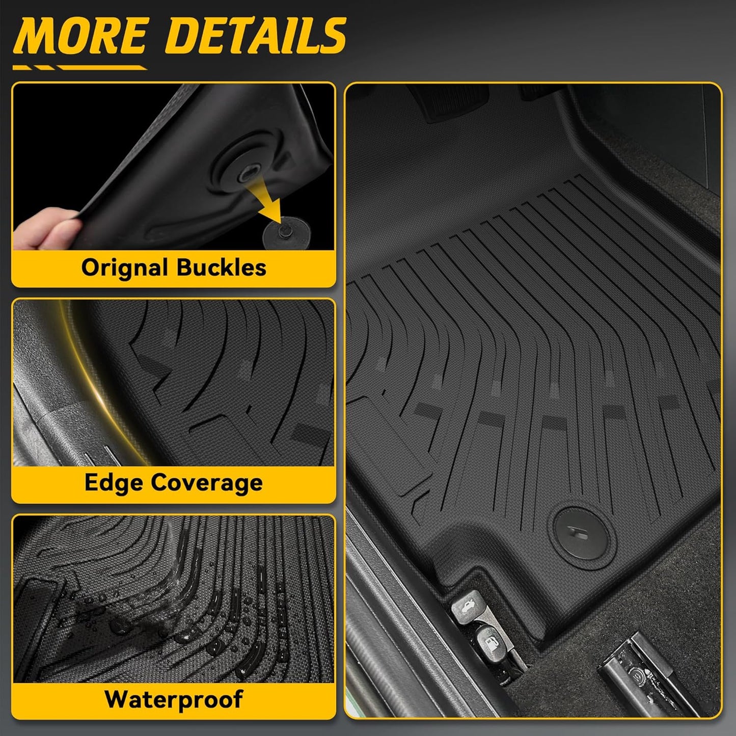 Floor Mats & Cargo Mat Custom Fit for KIA K4 2025 Accessories All-Weather TPE Car Mats and Anti-Slip Trunk Mat Fit for KIA K4 2025 1st 2nd Row & Trunk Liner Full Set, Set of 4 Mats Black