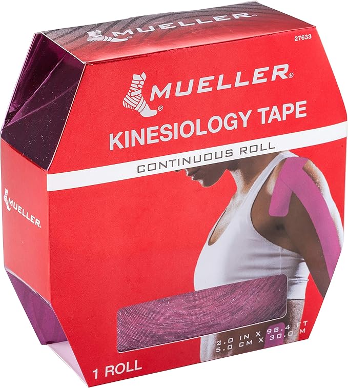 MUELLER Sports Medicine Kinesiology Tape, Quality Therapeutic Athletic Tape, Continuous Roll, Latex Free, 2" x 98.4 Feet
