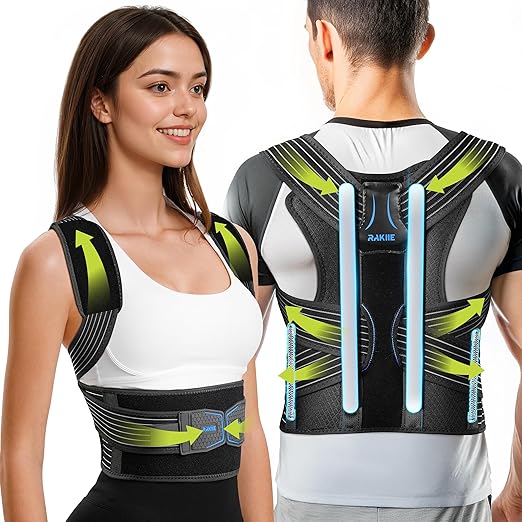 Posture Corrector for Women and Men, Upgraded Back Brace with Enhanced Support, Shoulder Straightener with Cushioned Shoulder Pads & Underarm Pain Relief Strap, Size M (Upper Waist: 35.4"-41.3")