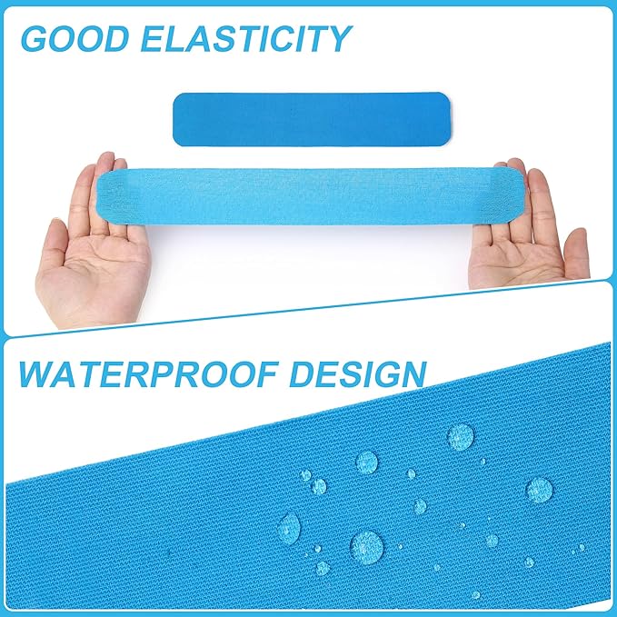 Superbe Precut Kinesiology Tape (3 Rolls Pack), Elastic Sports Tape for Pain Relief, Muscle Support, Recovery and Physio Therapy, Breathable, Waterproof (Blue Green Yellow)