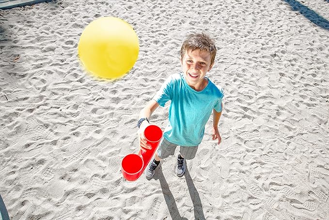 Original pindaloo Skill Game with 2 balls- Gifts for Kids and adults Indoor & Outdoor Games, Ball Toys for, Teen, & Girls- Gift Ideas for Teens, Fun Stuff Party, Develops Motor & Juggling Skills - Red