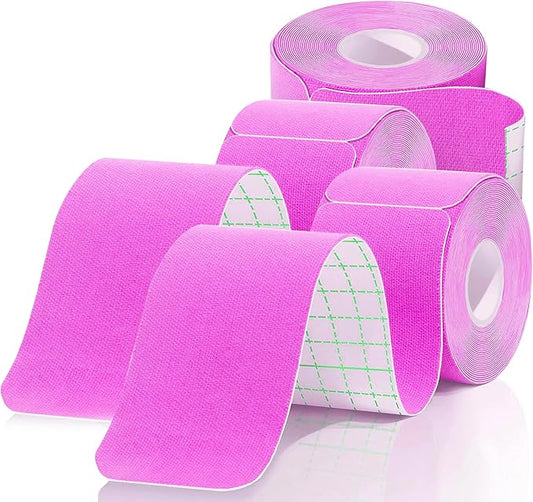 Kinesiology Tape Athletic Pro Sports - 3 Rolls, 60 Precut Strips, Latex-Free, for Muscle Support, Ankles, Wrists, Knees, Running, Tennis, Swimming. Stays Secure for Several Days