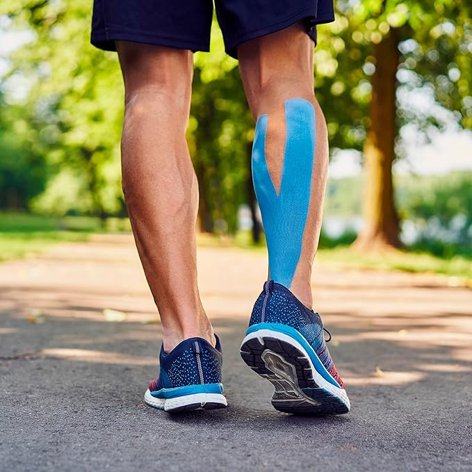 Mondo Medical Kinesiology Tape Precut Strips 2in x 16ft Roll - Blue Athletic Tape for Skin Muscle Sports Body Tape