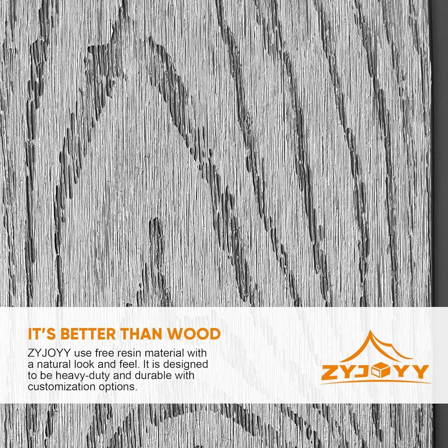 7.3 x 7.3 FT Shed Resin Outdoor Storage with Floor, 436 cuft Plastic Shed with Window and Lockable Door for Garden,with Wood Texture, Grey