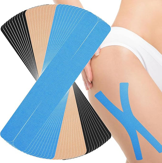 Waterproof Breathable Athletic Elastic Sports & Weightlifting Tape, Injury Recovery-Muscle Strain Relief & Joint Support(3 Colors Mixed) (X-Shaped)
