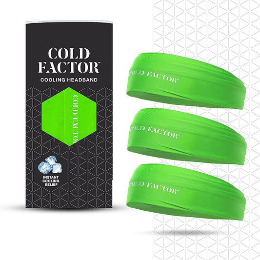 COLD FACTOR Instant Cooling Headband 3 Pack | Advanced Evaporative Comfort for Sports & Outdoor | UPF 50+ Protection | Long-Lasting Coolness | Ideal for Fitness, Hiking, Yoga, & Running