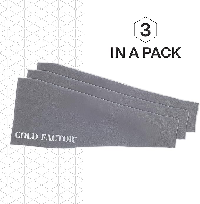 COLD FACTOR Instant Cooling Headband 3 Pack | Advanced Evaporative Comfort for Sports & Outdoor | UPF 50+ Protection | Long-Lasting Coolness | Ideal for Fitness, Hiking, Yoga, & Running