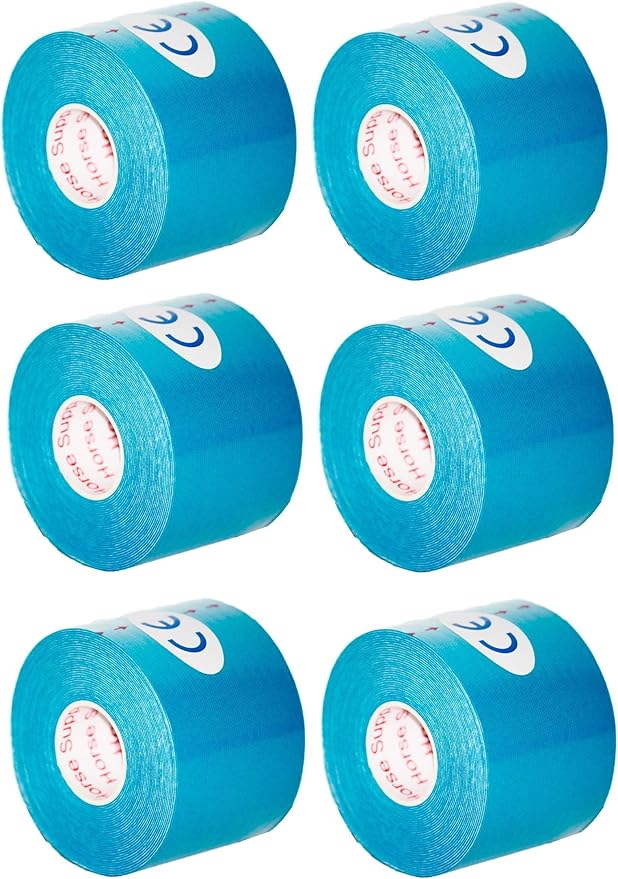 Kinesiology Tape Pro, Athletic Waterproof Muscle Support Adhesive Kinesio Sport Tape for Athletes 2 inches x 16.4 feet, 6 Rolls, Light Blue