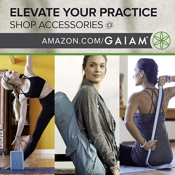 Gaiam Yoga Mat - Premium 6mm Print Reversible Extra Thick Non Slip Exercise & Fitness Mat for All Types of Yoga, Pilates & Floor Workouts (68" x 24" x 6mm Thick)