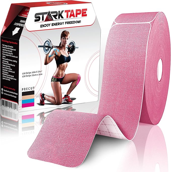 Original Kinesiology Athletic Tape. Professional Sports Tape for Ankle Wrist Knee Shoulder Muscles Joints. Latex Free, Waterproof, Stretchy, and Gentle on Skin. Up to 115 ft/Roll